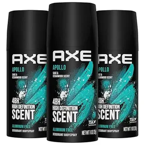 AXE Deodorant, Body Spray, 3-Pack, Apollo, Excite, Dark Temptation, Black, Musk, Ice Chill – 48H High-Definition Scent & Odor Protection, Sage & Cedarwood, Aluminum-Free, 150ML, Pick your scent for pack of 3
