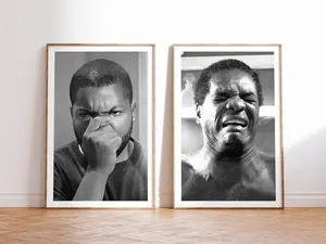 Funny Bathroom Wall Art Son and Dad Bathroom Bundle 2 Movie Poster Prints Digital Oil Painting Amusing Gift(Note: Frame shown for display only)