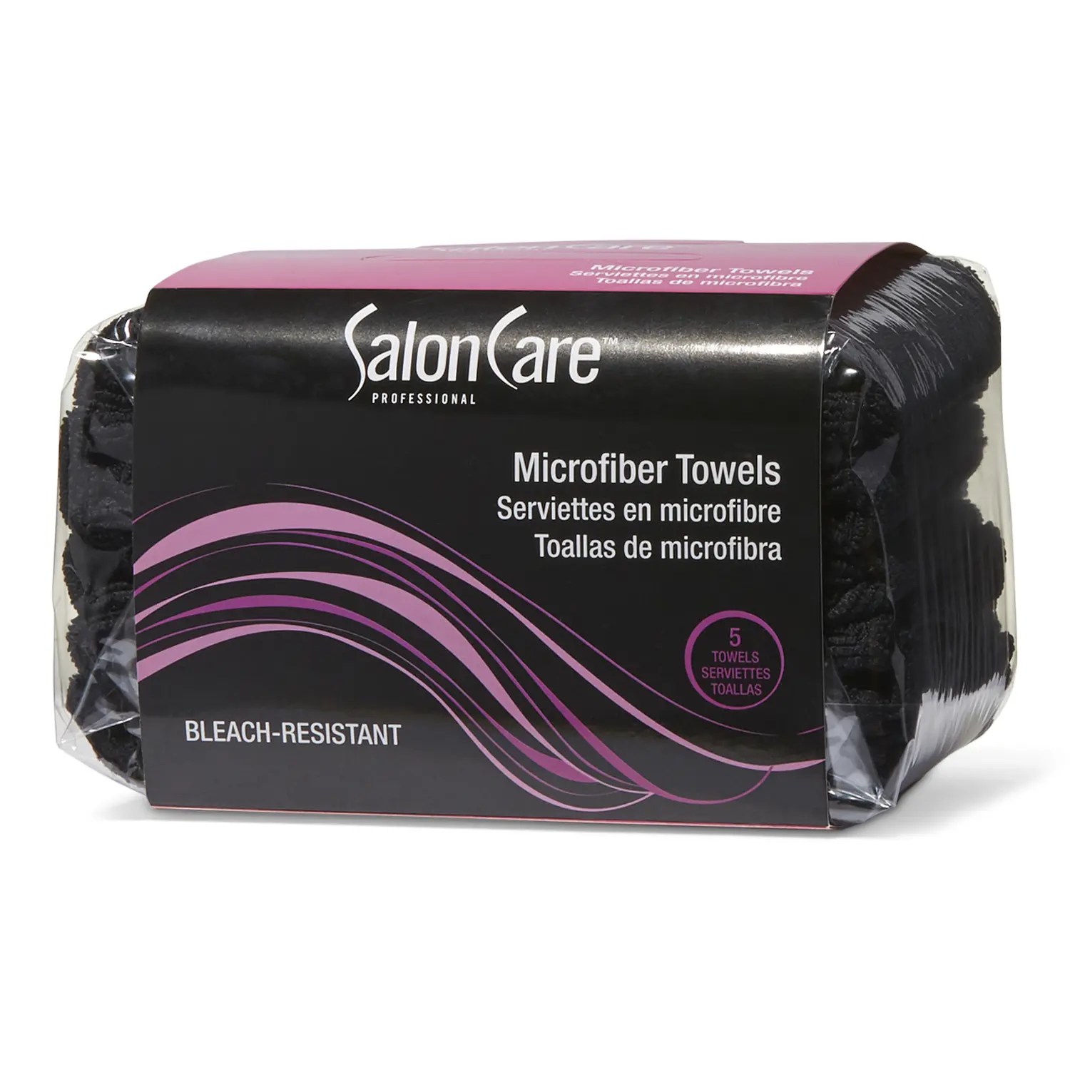 Salon Care Black Microfiber Hair Drying Towel - Soft Absorbent Towel, Bleach-Resistant, Fade-Resistant for Beauty & Personal Care