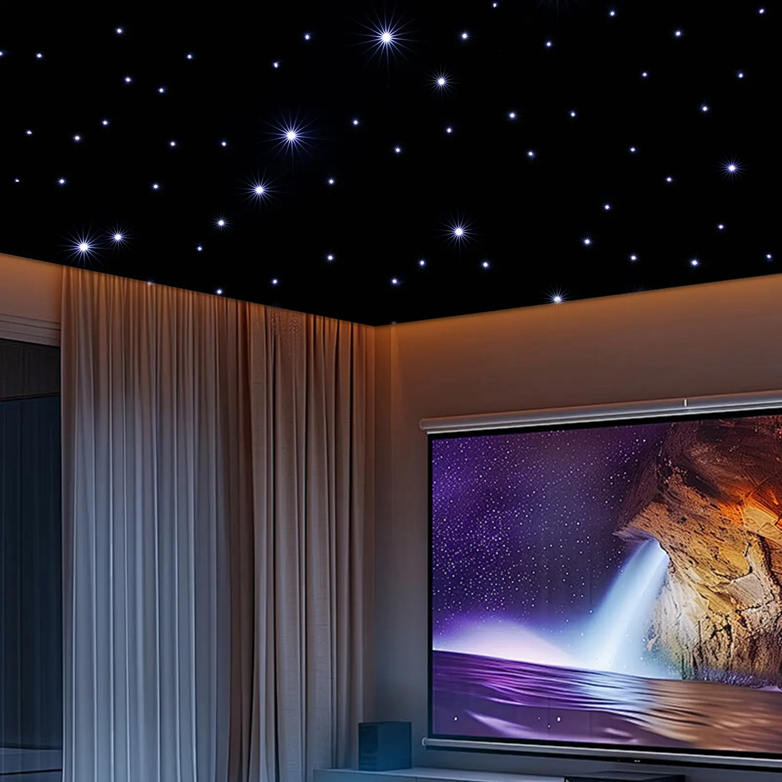 LED Star Curtain Backdrop 3x6m White LED Stage Star Cloth, Double-Layer Black Velvet, DMX512 & Remote Control, 360 LEDs for Wedding, Party, KTV, Bar, Photography Background, Indoor & Outdoor Use