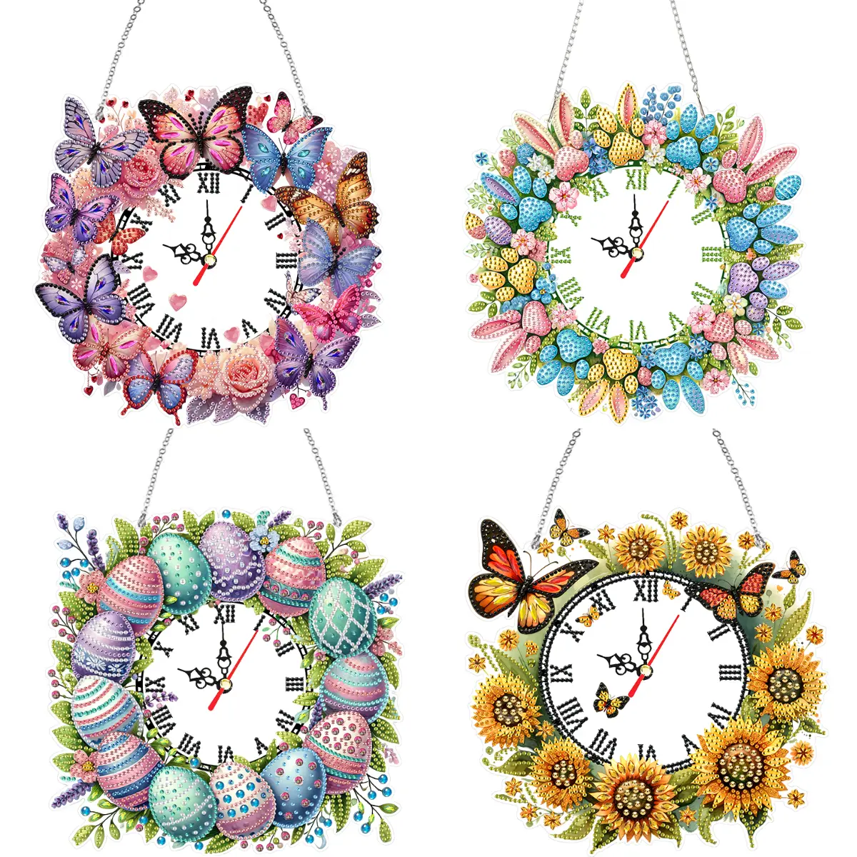 DIY Acrylic Special Shape Diamond Art Painting Hanging Creative Clock Handicraft for Wall Decor