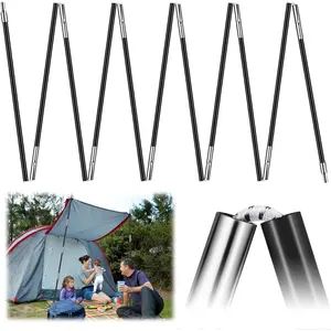 Fiberglass Tent Poles Replacement Pre Assembled Black Tent Poles Camping Rod  for Hiking Outdoor Camping Backpacking
