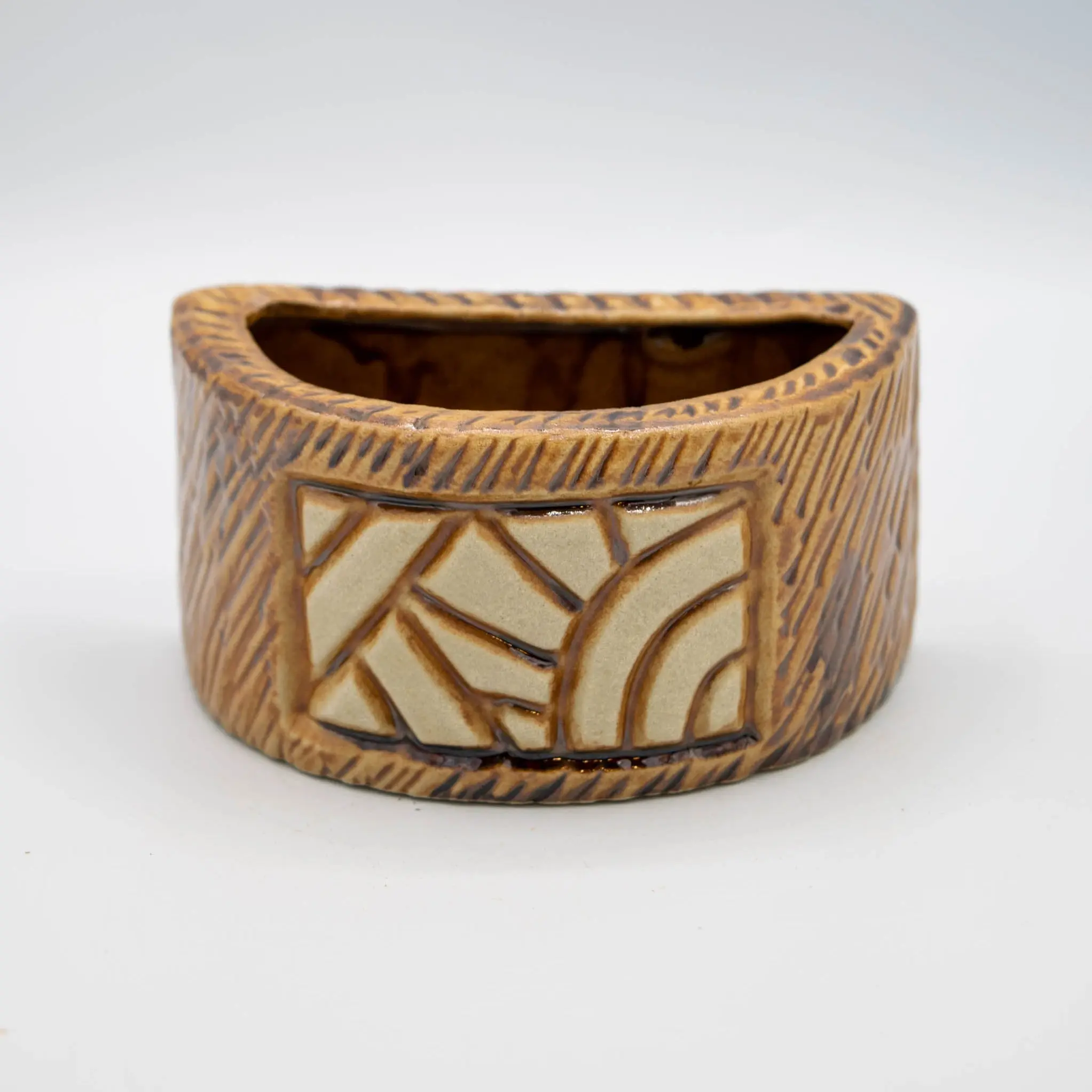 Ceramic Half Circle Mosaic Planter
