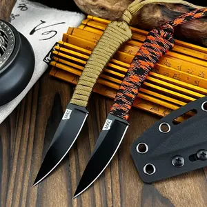 Mini Survival Edc Fixed Blade Knife with Kydex Sheath, Nylon Lanyard Handle, 440C Blade, Outdoor Multi-Function Tool, Outdoor Multifunctional Tools, Tactical Knives