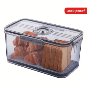 1pc Airtight Leak Proof Bread Box, Time Recording Large Bread Keeper for Homemade Bread, Toast, Bagel, Donut, Cookie, Kitchen Organizers and Storage, Food Storage Container, Kitchen Accessories