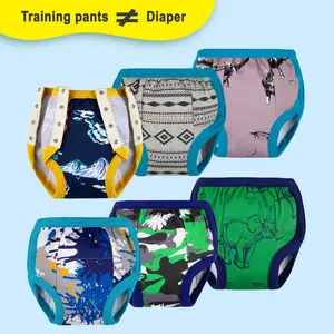 6-Pack Toddler Potty Training Pants with Side Snaps – 100% Cotton Reusable Training Underwear for 2T-4T Boys and Girls