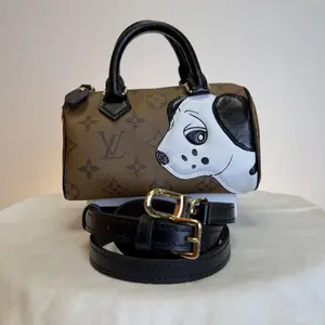 Pre-owned Louis Vuitton Leather tote bags X Sun Yitian Nano Speedy Bandouliere Reverse Monogram Brown (lb031926t4)