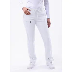 Slim Fit 6 Pocket Scrubs Pant by Adar (Regular) XXS-3XL /  WHITE