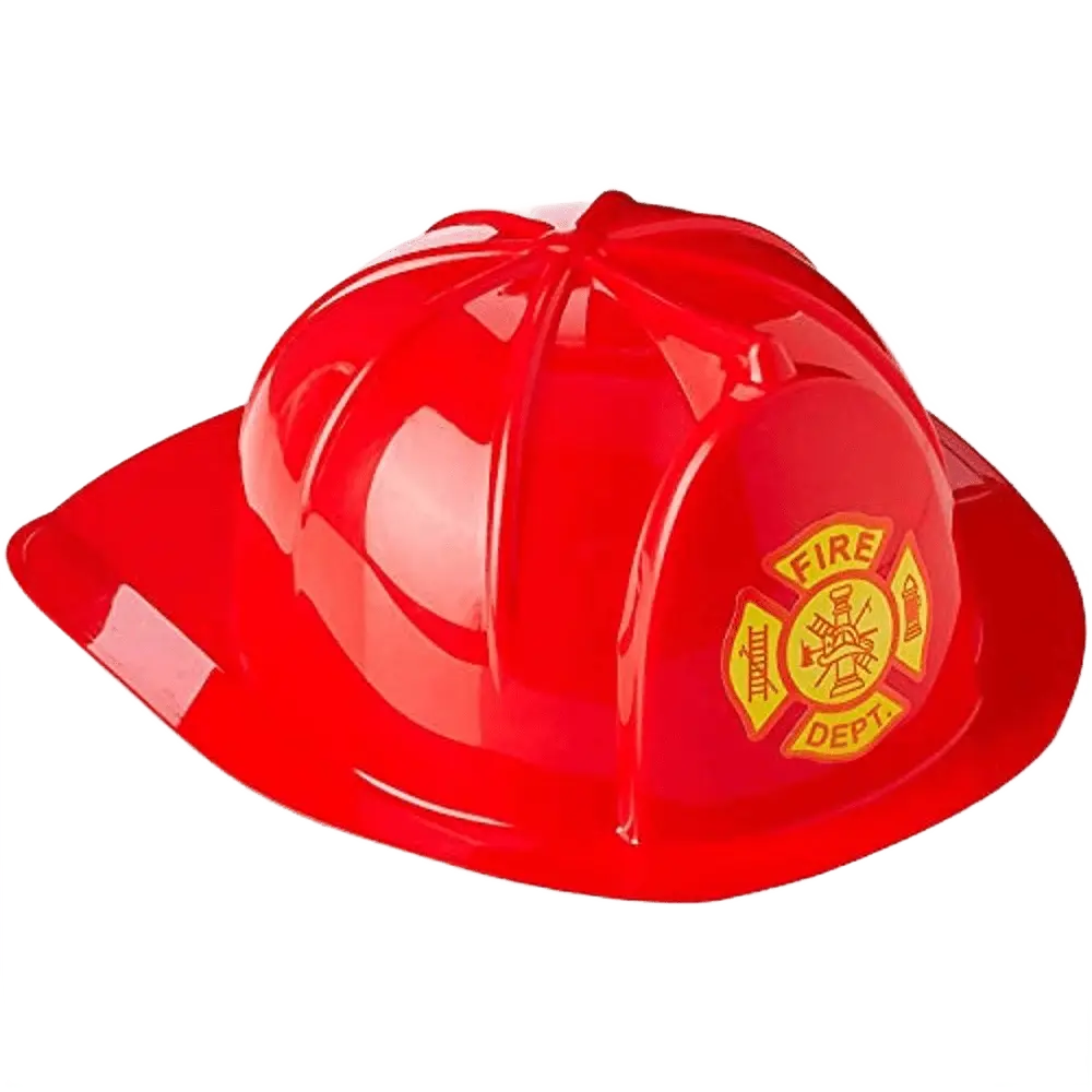 Dress Up America Adults' Firefighter Costume Helmet - Fancy Red Durable Plastic Hat with Emblem, Washable Casual Year-Round Fashion Accessory, Excellent Craftsmanship, Easy Care for Halloween, Role Play