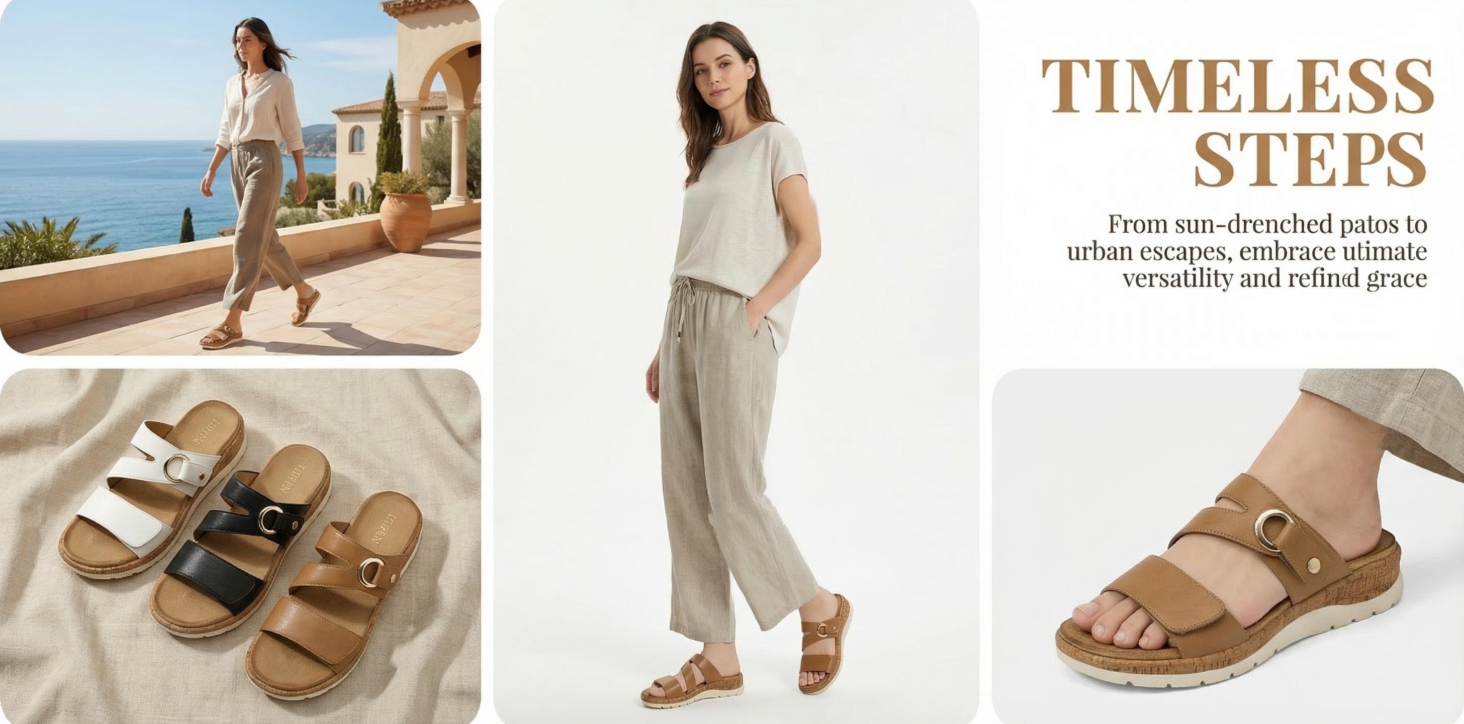 UBFEN Womens Low Wedge Sandals Comfortable Walking Slide with Arch Support UBFEN Womens Low Wedge Sandals Comfortable Walking Slide with Arch Support