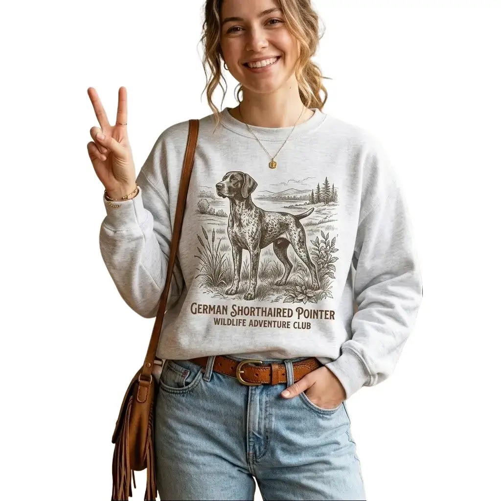 German Shorthaired Pointer - Retro [Unisex] Sweatshirt Cotton Pullover Vintage Boho