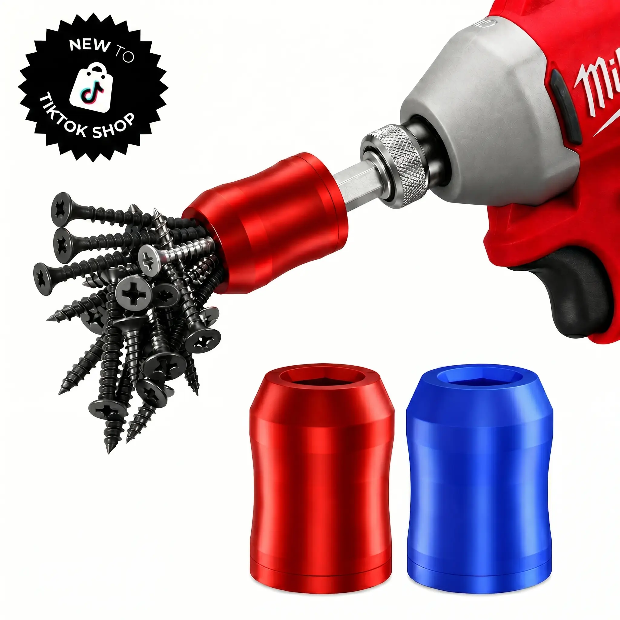 Strong Magnetic Screw Ring: 1/4 Inch/ 6.35 mm Universal Magnetic Screw Holder - Removable Magnetic Screwdriver Drill Bit Holder for Hex Screwdriver and Power Bits
