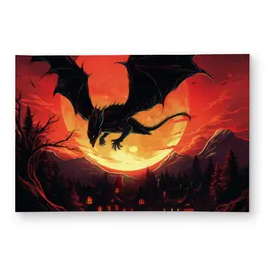 212 MAIN Dragon Area Rugs, 4x6 ft Red Outdoor Rectangle Rug - The Dragon's Wrath for Home Decor (MWW C1ROAR468OR3ID)