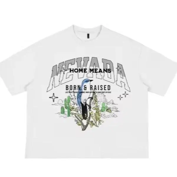 Born & Raised Nevada Home Means Graphic T-Shirt for Men Women Unisex Fit