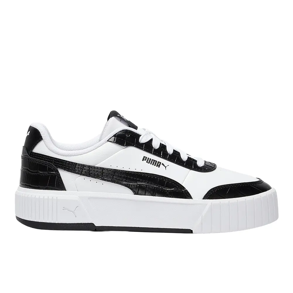 PUMA Womens Carina Mia Croc Lace Up Sneakers Shoes Casual - White