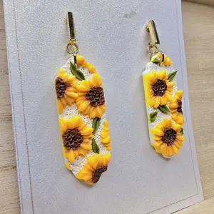 Handmade Polymer Clay Dangle Earrings Spring Collection Floral Variations with Colorful Patterns and Unique Design fashion creative