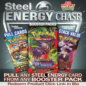 Kid Motors TV Card Value Breaks (Pull Any Steel Energy Card Full Art & UP) Get Slab or Products