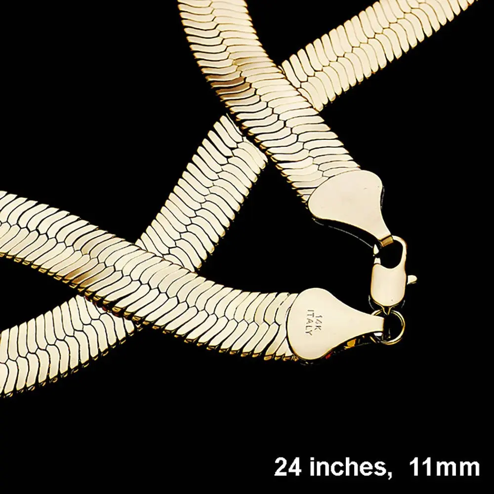 Gold Plated Superflex Herringbone Chain Necklace