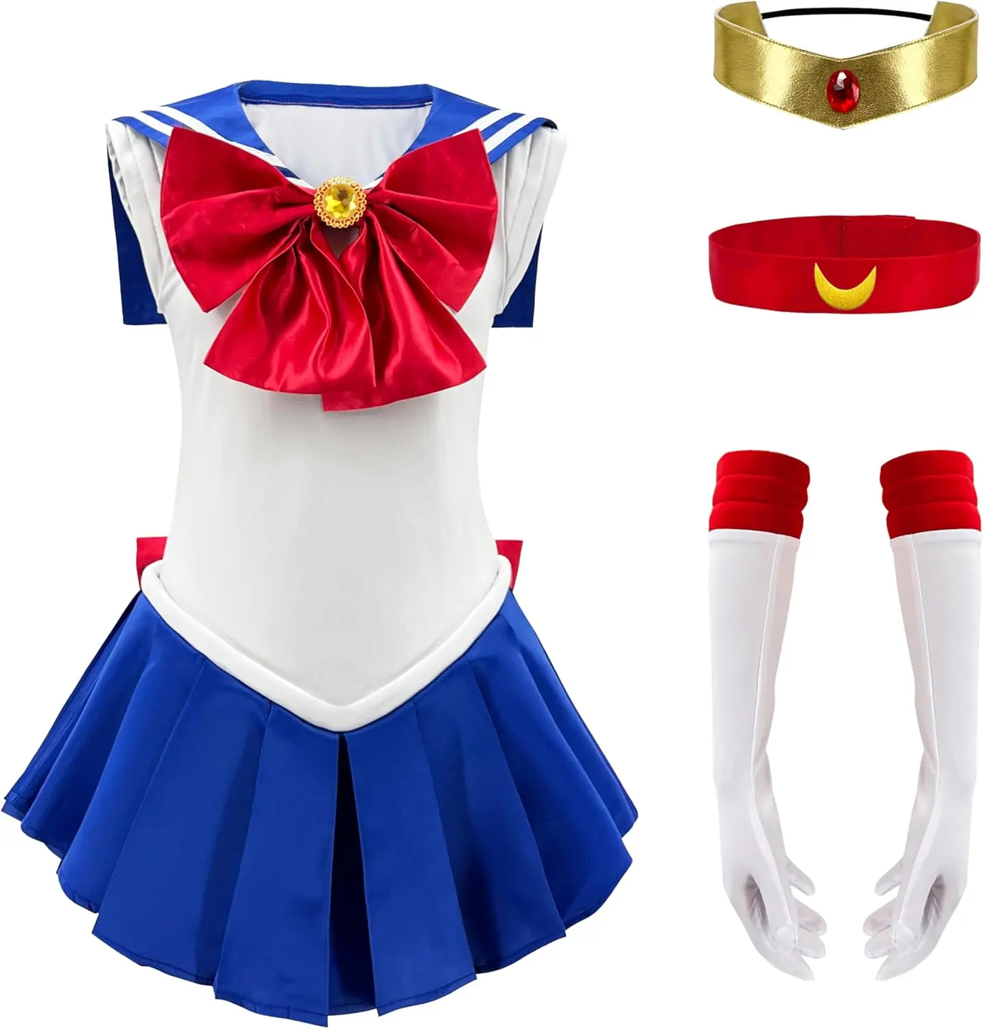 Women's Sailor Moon Usagi Tsukino Full Cosplay Uniform Set - Special Costumes, Matching Accessories for Cosplay Events