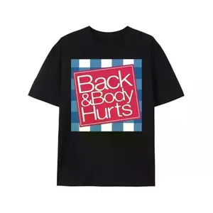 Relaxed Fit Men's Graphic Tee - Casual Short Sleeve T-Shirt with Humorous 'Back and Body Hurts' Print for Spring and Summer