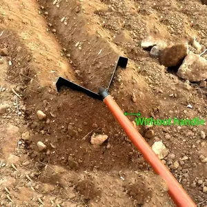 Manganese steel sharp-blade hoe for ridging and trenching, soil loosening and turning hoe, steel hoe for plowing and digging