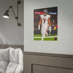 Bijan Robinson Poster Print, Atlanta Falcons, Canvas Wrap, Wall Art Print, Kids Decor, Man Cave Gift, Sports Art Atlanta Football