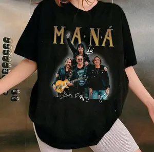 Mana Band 1 Side Tee, Vintage Latin Rock Tour 2025 Shirt, Music Fan Merch, Retro Band T-Shirt for Men & Women