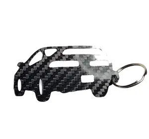 Carbon Fiber keychain for Acura Integra coupe (1994-2001) Inspired Keychain Lanyard 3D REAR VIEW view Glossy Twill