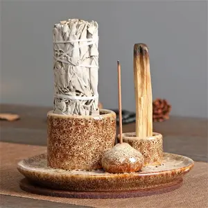 4 in 1 Ceramic Incense Holder, 1 Count Creative Incense Burner Holder, Decorative Incense Holder, Cool Incense Burners for Home Decor, Room Decor, Home Decor, Freshener