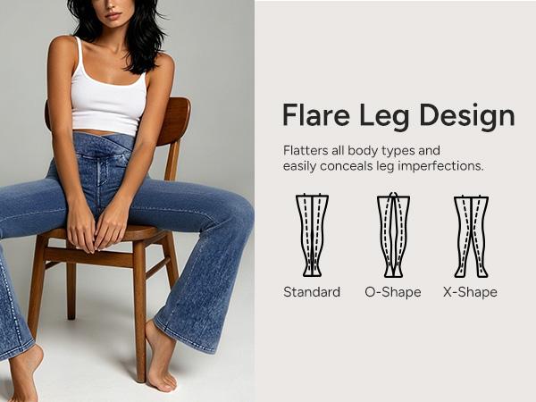 BRXL High Waisted Stretchy Crossover Denim Jeans for Women Flare Jeggings Bootcut Denim with Pockets Trendy & Flattering #Streetwear #outdoorfun #tiktokshopspringglowup #cute summer outfits#Summervibes #beachoutfit #summer outfits #4th of july outfits-1