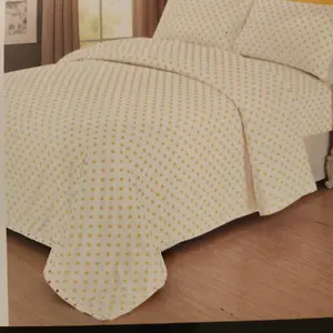 Yellow and White Color King Size Sheet - Elegant Design for Comfortable Sleep