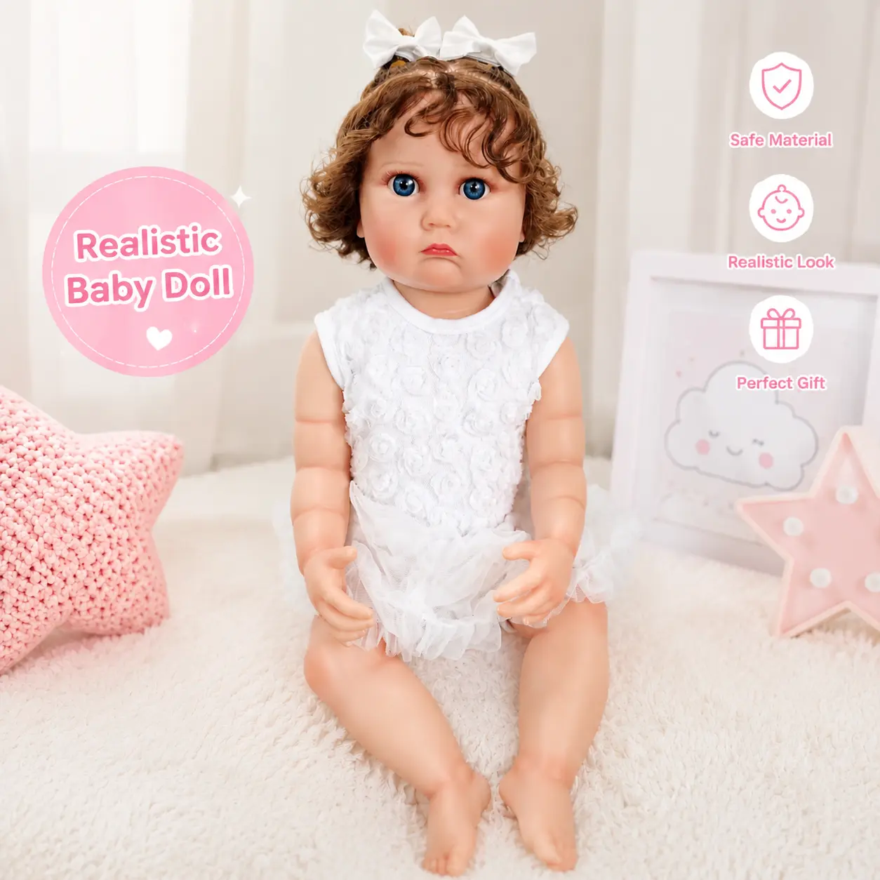 Lifelike Reborn Baby Dolls 20 Inch Real Life Baby Dolls For kids Age 3+ Suitable gifts for Mother's Day Valentine's Day Children's Day & Christmas realistic