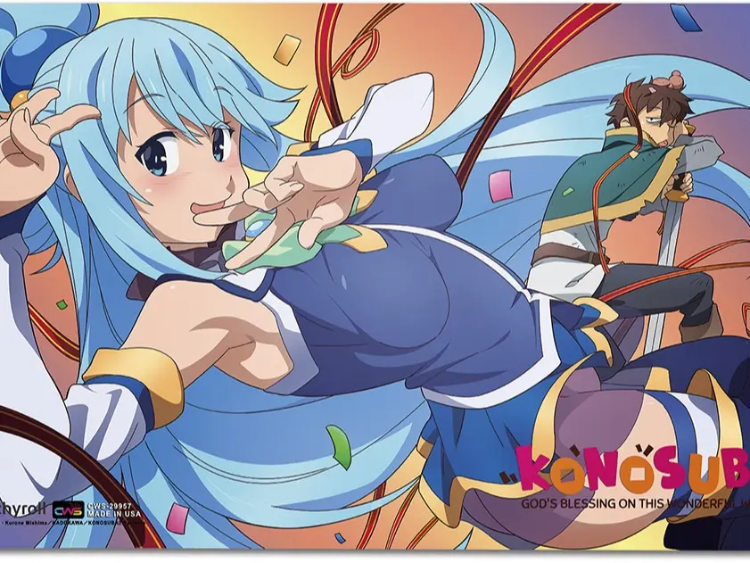Konosuba Anime Anime Playmats (Large Mousepad) Officially Licensed [24"x14"x1/16 Inches] Choose your Design