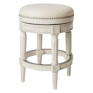Maven Lane Pullman Backless Swivel Kitchen Counter Stool, White Oak Finish