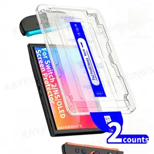 KAYKWONG'S 2-Pack High-Definition Glass Screen Protector for Nintendo Switch Series, 9H Hardness Anti-Scratch Transparent Film, One-click Dust-Free Installation