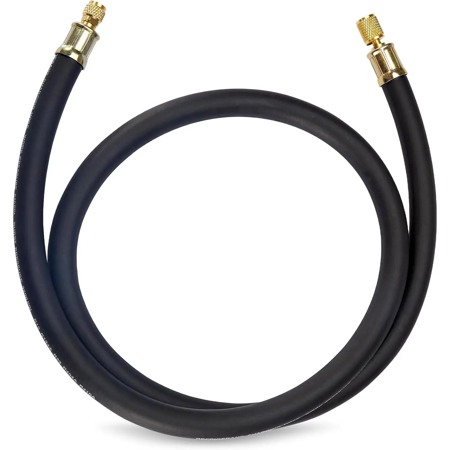 Upgraded 1/2" Diameter Hvac Vacuum Hose, 3/8" to 1/4" Fitting High-Flow Refrigerant Hose Faster HVAC Evacuation and Recovery, 6 Feet Black