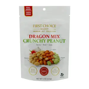 First Choice Candy Dragon Mix Crunchy Peanut, Coated Peanut Variety Mix – Cajun, Sesame, Wasabi & Japanese Style Crunchy Peanut Snacks, Assorted Flavors, Protein Snack (Resealable Bag) 4 oz (PACK OF 12)