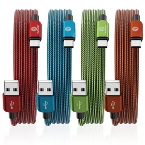 Type C Charger 10FT 4-Pack Type C Charger Fast  Nylon Braided USB C  for  Galaxy S21 S20 S10 Plus Note 10   Pixel