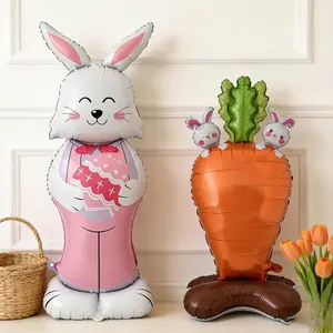 Standing Bunny Balloons Set, Easter Party Decoration, Balloon Party Supplies, Indoor Atmosphere Background Props, Perfect for Photo Shoots & Celebrations