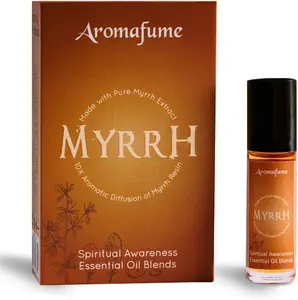 Resin Myrrh Roll-On Blend by Aromafume | 10ml / 0.33 fl oz | Made with Commiphora Myrrha Extracts | Ideal for Aromatherapy, Meditation, Spiritual Wellness | Non-Toxic