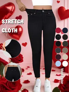 GILIPUR Y2K Women's Plain Pocket Button Leggings, Casual Comfy Skinny Pants for Yoga Gym Workout, Stretchable athletic pants with a button fly design，Ladies Bottoms for Fall & Winter#DateNightOOTD#ComfyValentineFit#CuteAndCasualVday