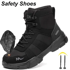 Men Safety Work Shoes Fashion Lightweight Comfort Working Sneakers Anti-puncture Indestructible Shoes new steel toe shoe