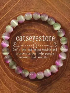 Gradient Cat Eye Bracelet, Beaded Design for Men and Women, Perfect Valentine's Gift, Ideal for Travel and Daily Wear, Couple Jewelry
