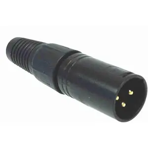AMERICAN RECORDER Solder Type 3 pin Male XLR Connector - Black