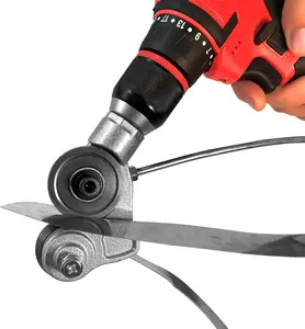 Universal Plate Cutter,Metal Nibbler Drill Attachment with Adapter, DlY Metal Drill Attachment, Sheet Metal Knife for Cutting lron,White Sheet, Steel,Copper, Aluminum
