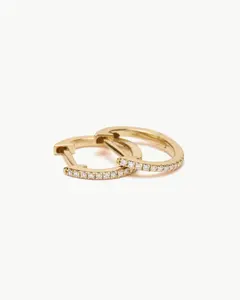 DIAMOND PAVE HOOP EARRINGS IN SIZE LARGE