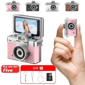 Thumb Digital Camera for Photography, 180° Flip Screen , Point and Shoot Pocket Camera,Anti-Shake Small Thumb Camera, Free 32GB Memory Card & Lanyard, Tech Gadget Gift for Students, Children, Beginners, Fashion Accessories