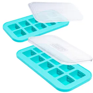 Souper Cubes 2 Tbsp. Silicone Freezer Molds - Perfect for Storing Garlic, Herbs, Ginger, Pesto, Tomato Paste, Lemon Juice, Purees and More - Silicone Baby Food Freezer Tray - Aqua – 1-Pack