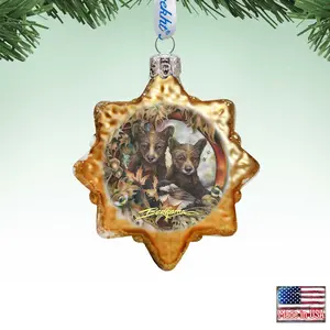 Designocracy 7783850-JB 3 x 2 in. Simple Joys Black Bear Cubs Mercury Glass Ornaments
