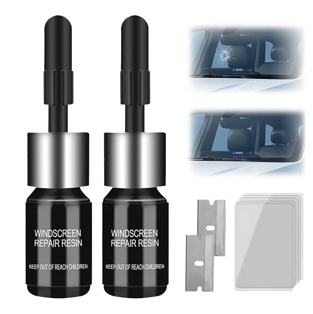 Windshield Repair Kit, 2026 Latest Car Windshield Crack Repair Kit, 2 Bottles Nano Glass Repair Liquid,Fix Bullseye & Star Cracks. Most Crack Types Windshield Repair Kit